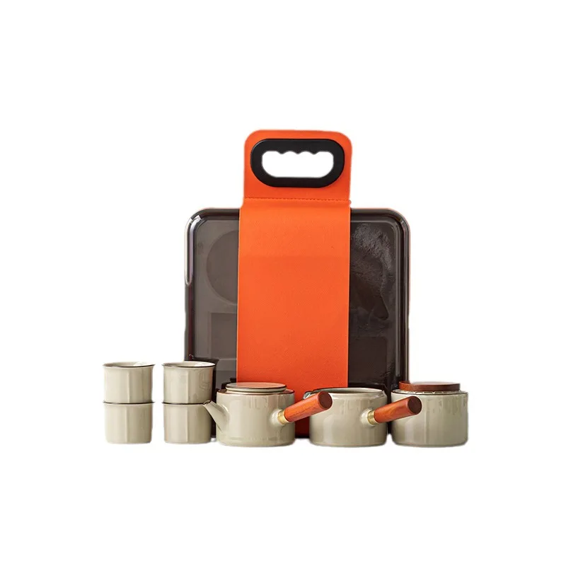 

Tea pot, tea cup, one pot, four cups, portable Kung Fu storage box, express cup gift.