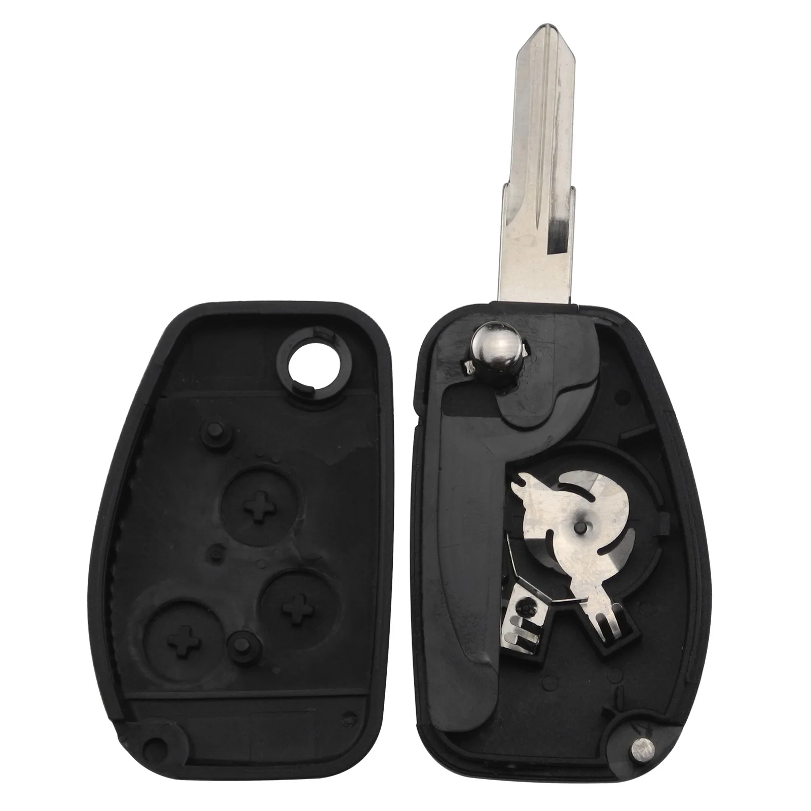 Jingyuqin 3 Button Remote Folding Flip Car Key Case Shell Replacement for Renault Kangoo Dacia Logan Clio Sandero VAC102 Key Fob