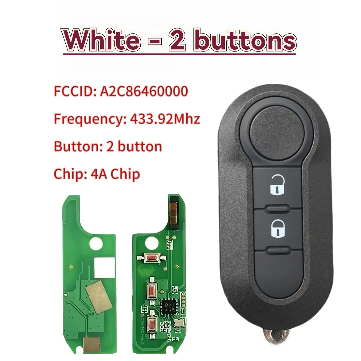 Jingxin 2/3Button PCF7945 4A Chip 433Mhz FCCID: A2C86460000 Fob Flip Remote Key For Fiat Strada MOBI UNO Fiorino E MAIS Car Key