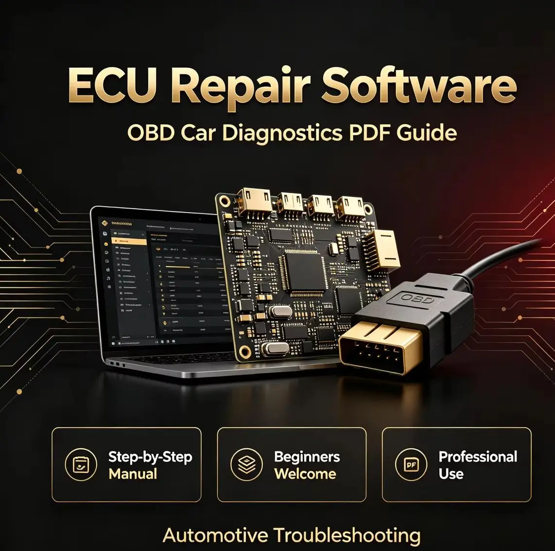 ECU Repair Software OBD Car Diagnostics PDF Guide: Step-by-Step Automotive Troubleshooting Manual for Beginners And Professional