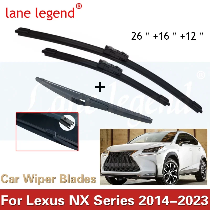 

Car Wiper Front & Rear Wiper Blades Set For Lexus NX Series NX200 NX200t NX300h 2014 - 2023 Windshield Windscreen 26"16"12"