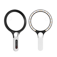 135mm Large Lens Handheld Illuminated Magnifier Rechargeable 5X 10X 20X Reading Magnifying Glass w 35 LED Light for Repairing