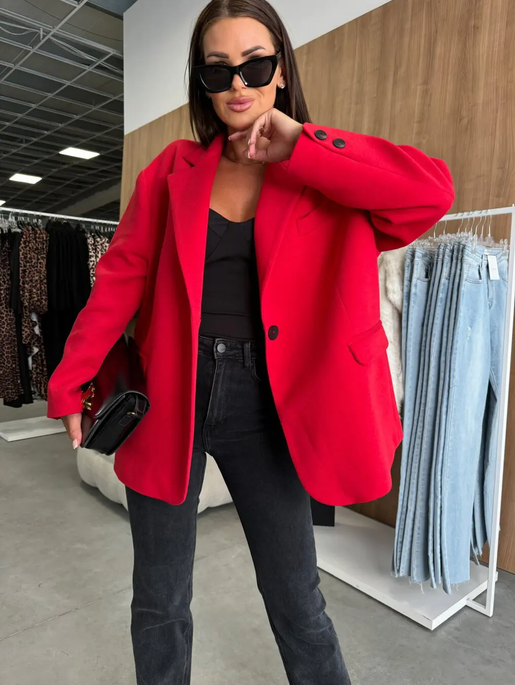 Casual Daily Women Lapel Blazer Single Button Loose Long Sleeve Jacket Fake Pockets Business Office Outerwear Coat