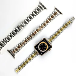 Correa fina para apple watch 9, 8, 6, 5, se, 7, 45mm, 41mm, 44mm, 40mm, 42mm, 38mm, ultra 2, 49mm, bandas finas de acero inoxidable para iwatch de negocios