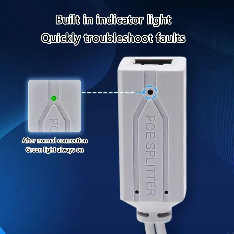 RJ45 포트 유형 C 포트 48V ~ 5V2.4A 전원이없는 D5BB 유형 C POE 스플리터 IEEE802.3AF 준수