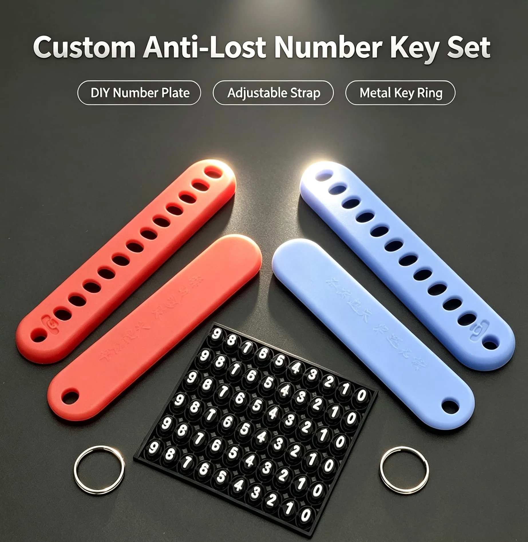 Anti Lost Number Tag Key Ring Pendant Personalized DIY Number Plate Keychain Charm Creative Gift For Men Boyfriend