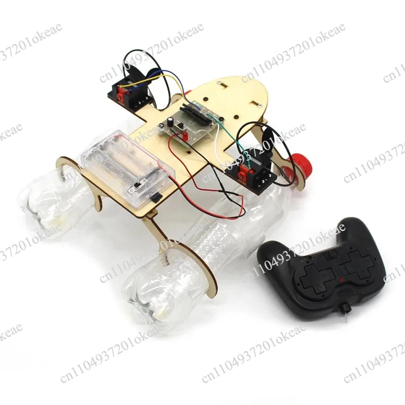 Remote Control Wind Boat Model Toy DIY Handmade Tech Small Make Bottle Wind Boat Science Experiment Kit