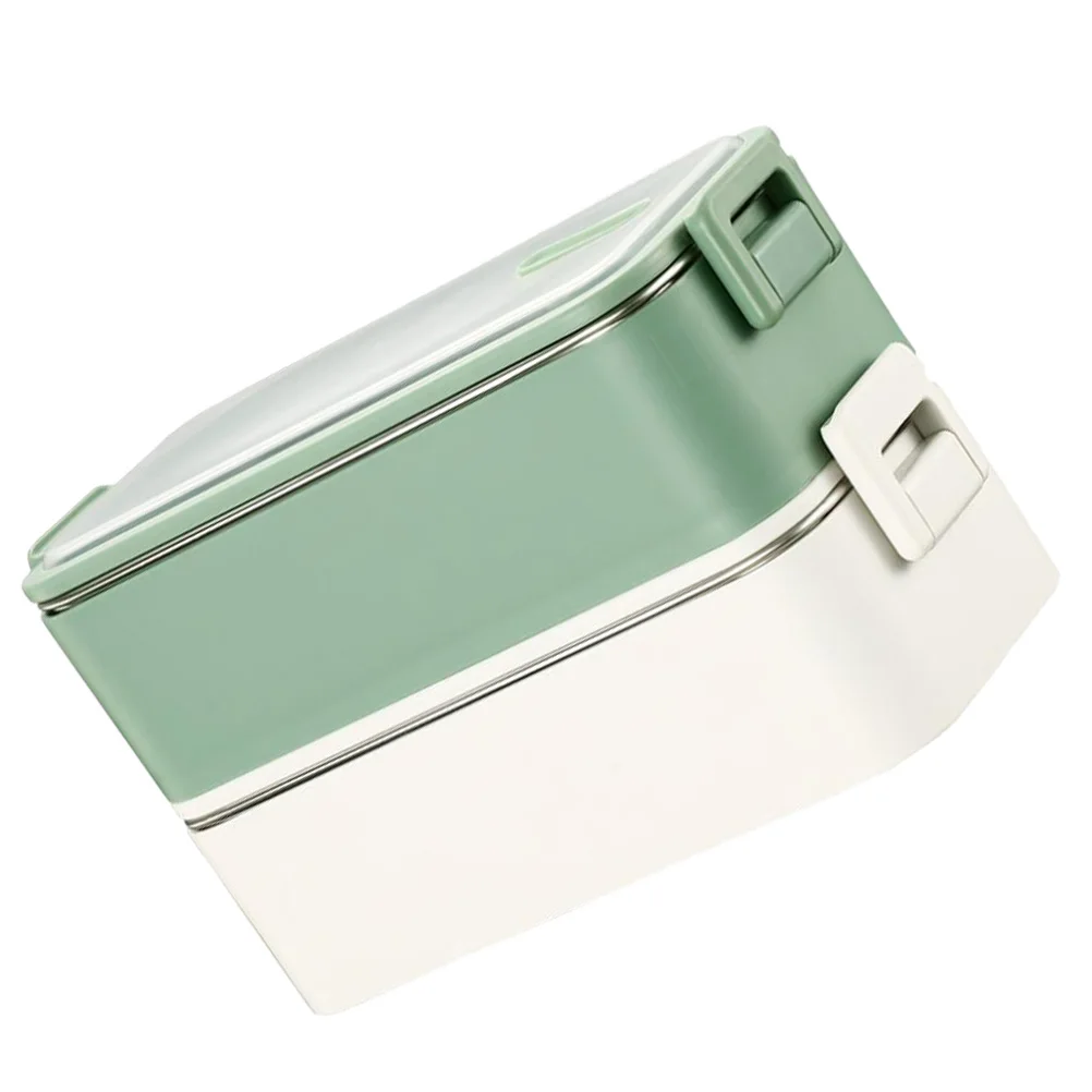

Stainless Steel Lunch Box Bento Food Container Double Layer Metal Storage Containers For Office School Picnic Premium PP