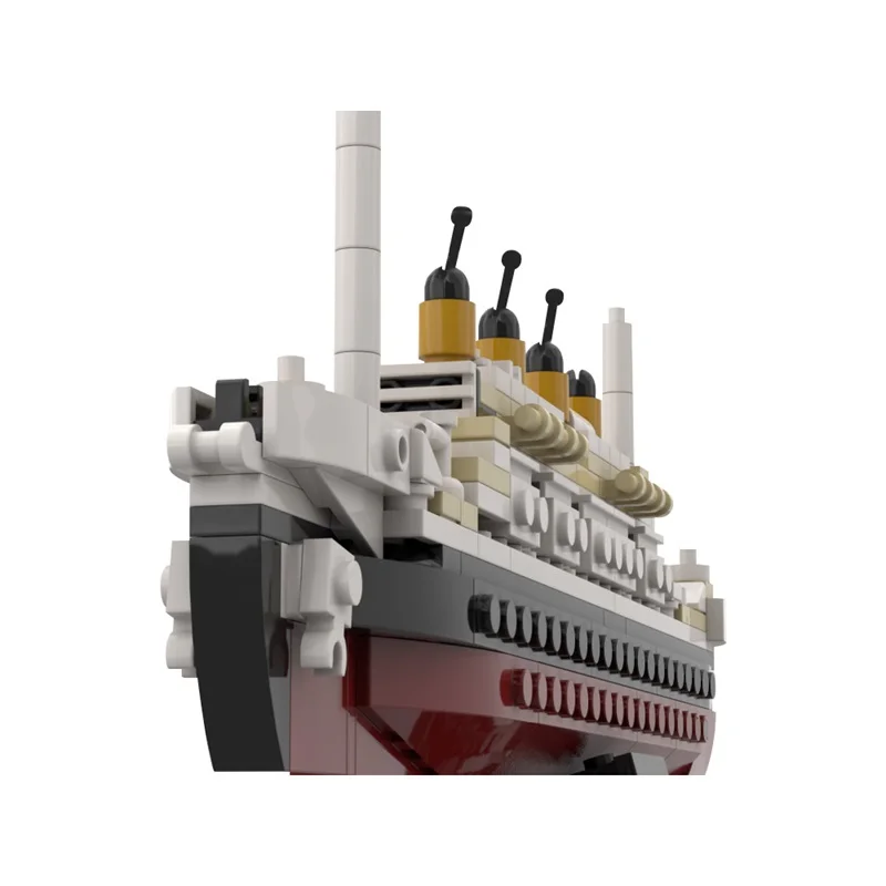 MOC-Titanic Model Building Blocks para crianças, luxuoso navio montado tijolo brinquedo, presente de aniversário, coleção educacional criativa