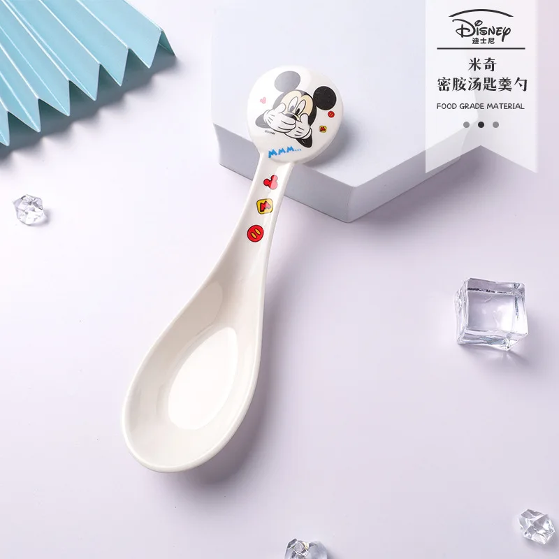 Genuine Disney Mickey Minnie Mouse Spoons Cute Cartoon Donald Duck Daisy Spoon Kawaii Children Soup Spoon Melamine