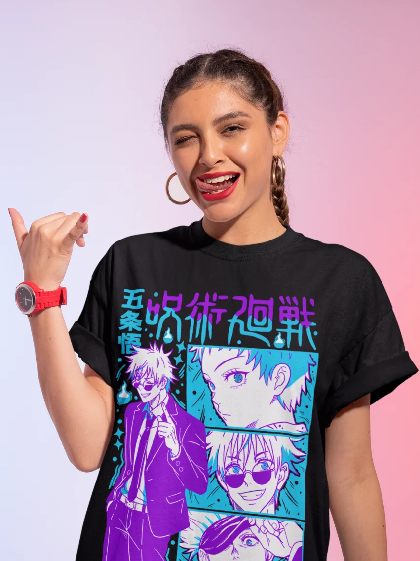 Jujutsu Kaisen Gojo Satoru T-Shirt Anime Manga Unisex Shirt Soft Tee All Sizes