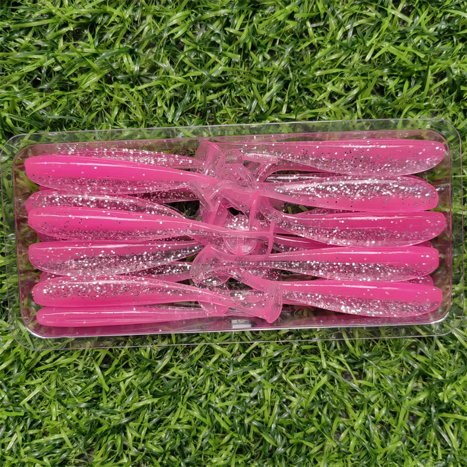Mukun 20pcs 5cm/5,5 cm/6cm/6,5 cm/7cm t Schwanz Wrom Angeln lockt Weich köder Kunst köder Tackle Jerkbaits Hecht Bass – Detail 11