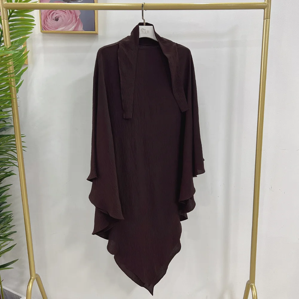 Long Khimar Overhead Hijab Scarf One Piece Amira Prayer Garment Kaftan Eid Ramadan Turkey Dubai Islamic Burqa Headdress Clothing