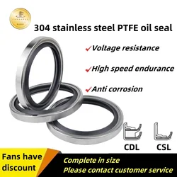 ID:60/62/63mm304 Stainless Steel Shaft Oil Seal PTFE 60/62/63*75/76/78/80/82/85*8/10/12/15mm Air Compressor Screw Rod ISO:9001