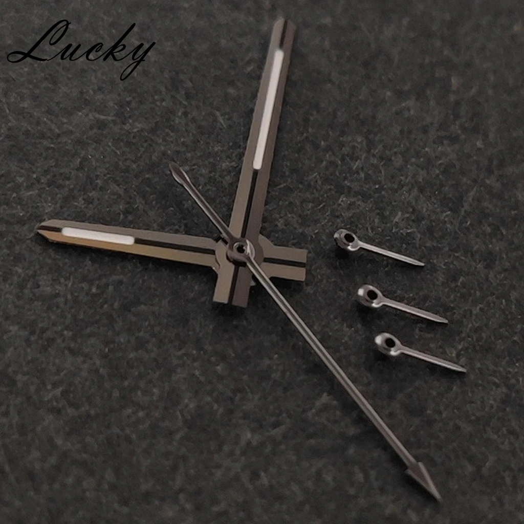 High Quality 13.5mm*13mm*8.5mm 6Pins VK63 Watch Hands Black Hands Green Luminous Watches Pointers Fit VK63 VK63A Quartz Movement image 2