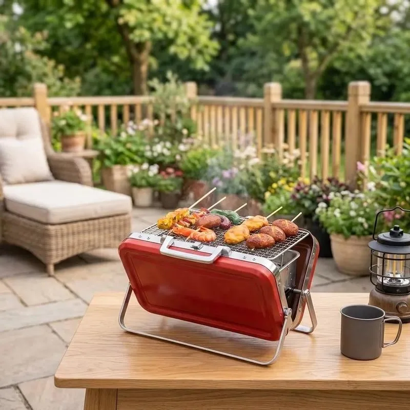Heavy Duty Portable Foldable Charcoal BBQ Grill Smokeless Outdoor Barbecue for Backyard Camping Picnics Custom Logo