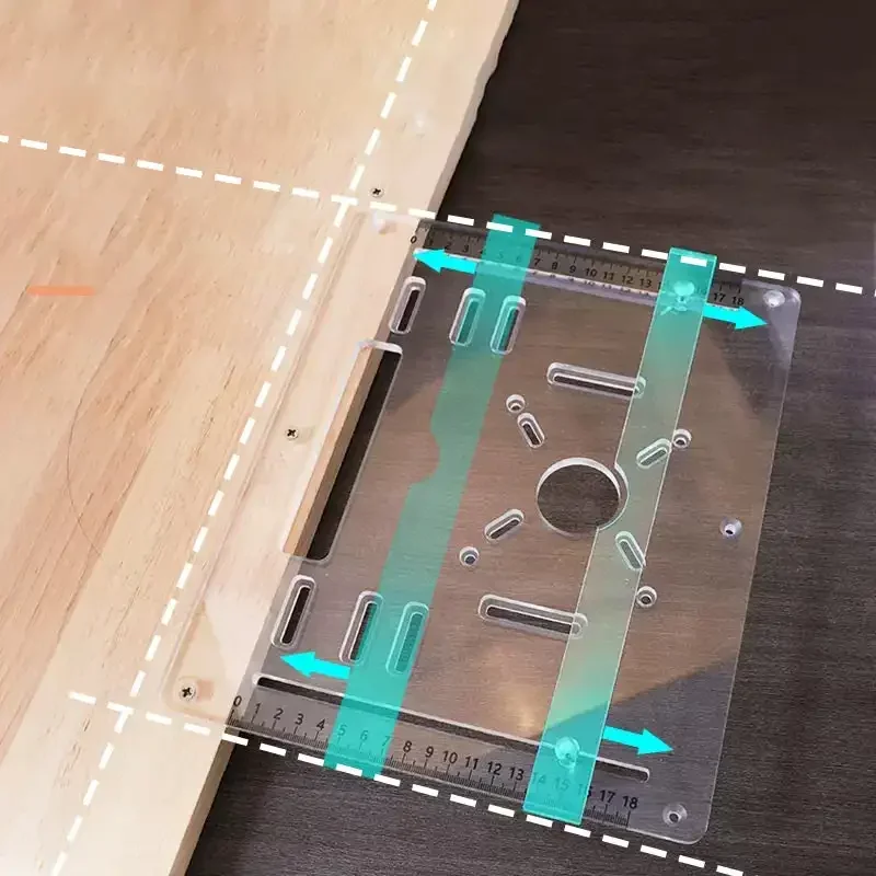 Router Table Saw Cutting Base Plate Acrylic Wood Router Flip Board Adjustable Trimming Machine Cutting Auxiliary Bottom Plate