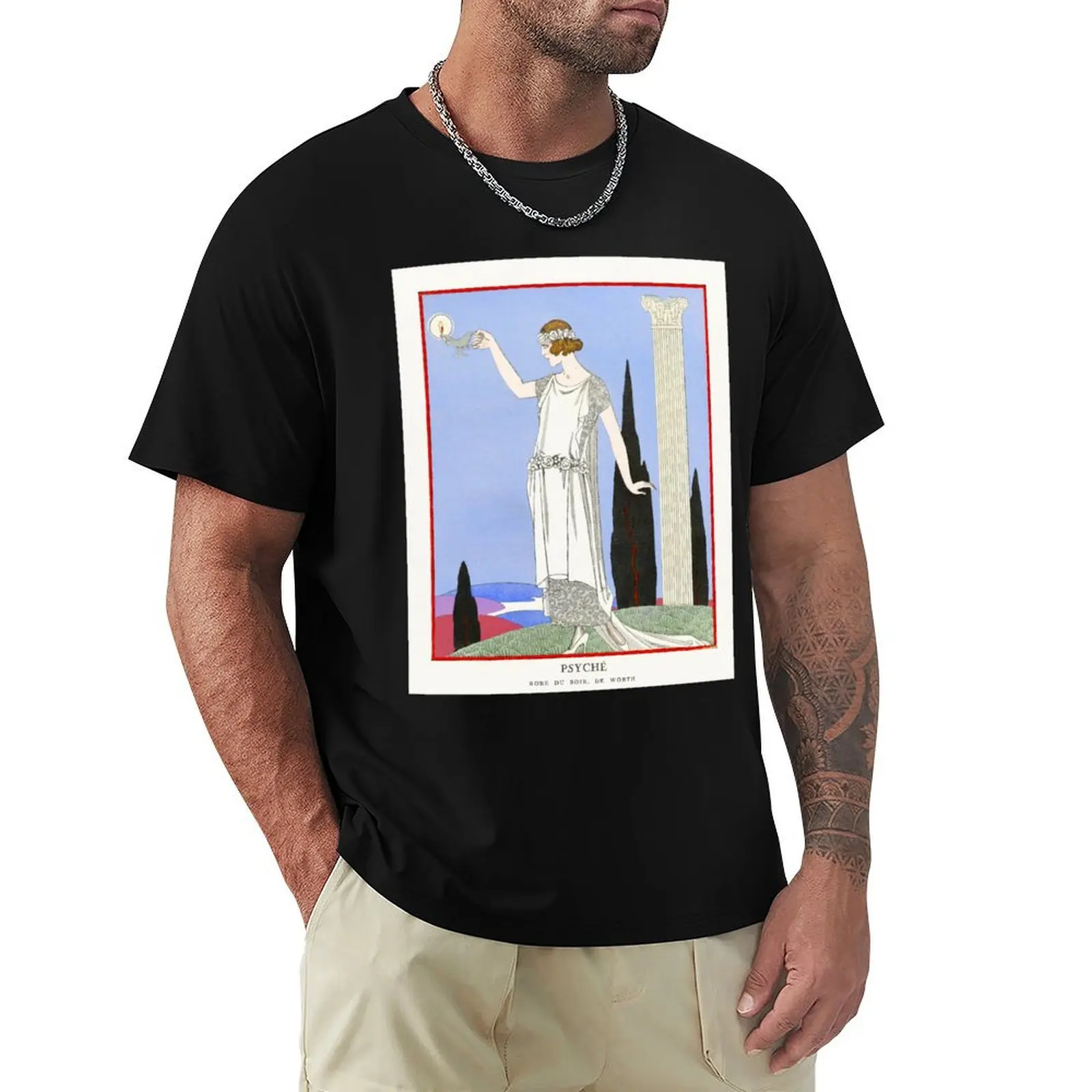 GEORGE BARBIER HD - Psyché: Robe du soir, de Worth from Gazette du Bon Ton No. 9 Pl. 68 (1921) T-Shirt