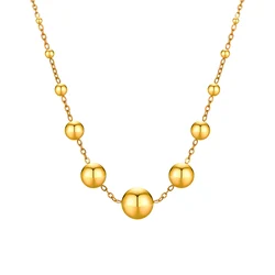 Bead Ball Chain Collar Choker Necklace, 316L Stainless Steel Link Simple Jewelry for Women Christmas Gift