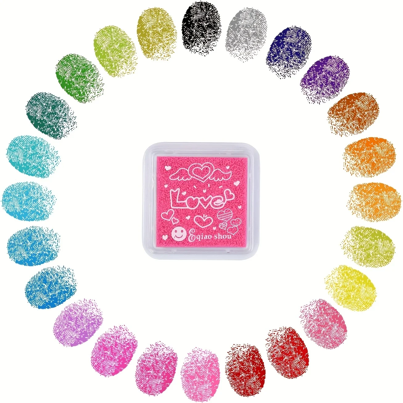 24pcs Stamp Pad Set 24 Colors Stamp Pad for Paper Craft Fingerprint Scrap book for Painting Birthday Party Gifts and More