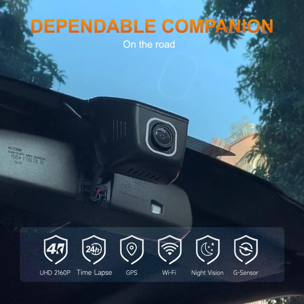 Hidden 4K Full HD Car WiFi Dedicated 24h Loop Recording Parking Dash Cam UHD 4K+1k DVR+WIFI Car Mirror Video Car DVR&Dash Camera