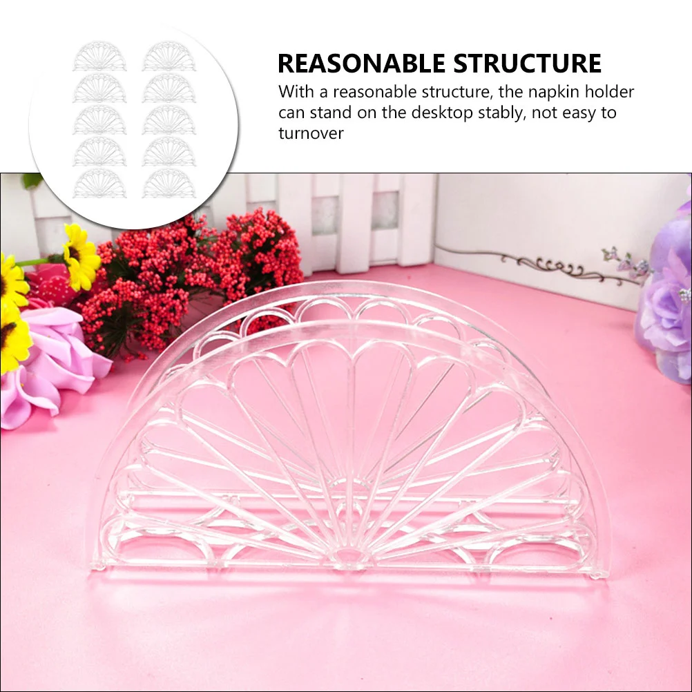 10 Pcs Tray Transparent -shaped Vertical Napkin Holder Paper Towel 10pcs Napkins Plastic Dinning Table