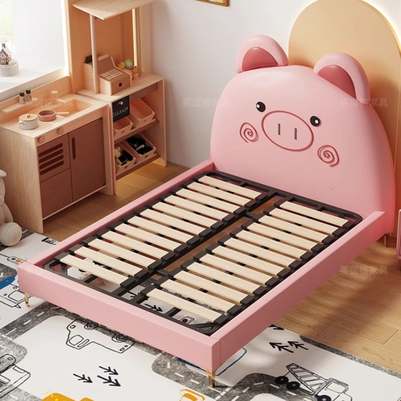 g*-150x200cm luxury designer cartoon kids bed cute bedroom modern wooden bed frame single bed king size Fence slide furniture