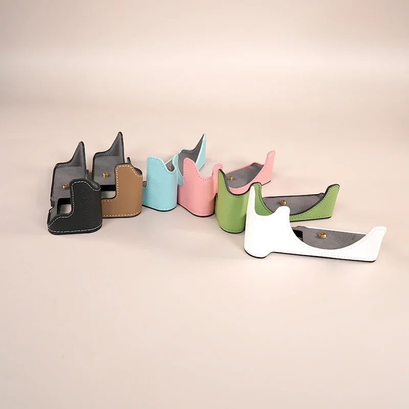 Kameratasche aus echtem Leder für Canon EOS R50 Kamera, Halbkörperabdeckung, untere Batterieöffnung, Canon R50-Zubehör