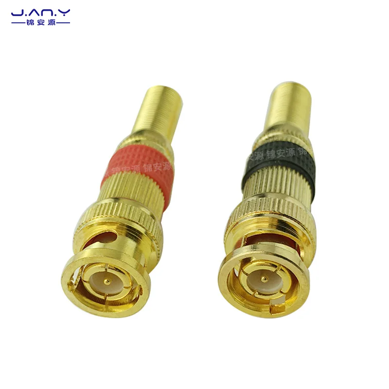 1 piece Copper plated BNC male solderless joint high-definition SDI RF coaxial connector Q9 male monitoring audio and video plug