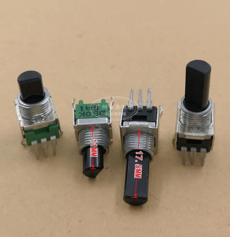 3 Piece RK09 Type Vertical Single Rotary Potentiometer 3 Feet B50K Power Amplifier Volume Sound Adjustment Precision Adjustable