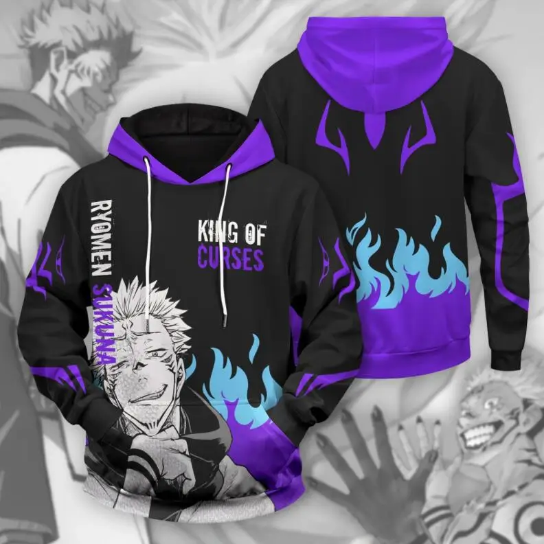 Sudadera con capucha con estampado Digital 3D, Jujutsu Kaisen, disfraz de Cosplay, Jersey Unisex, ropa de Halloween