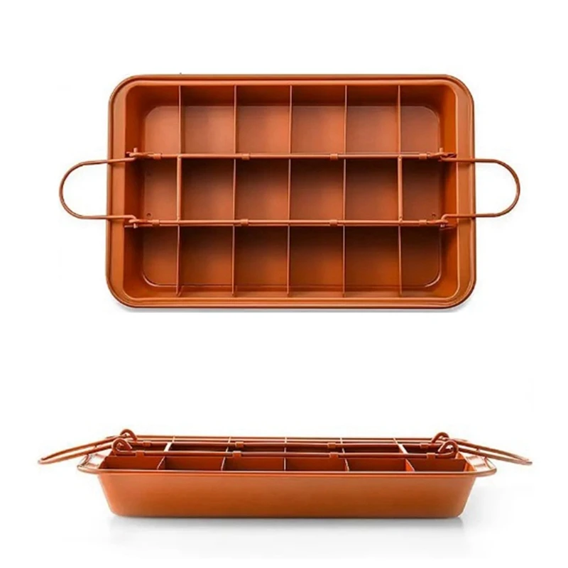 Brownie Mold For Baking Live-Bottom Solid Non-Stick Coating Thicken Bakeware Tools All For Baking