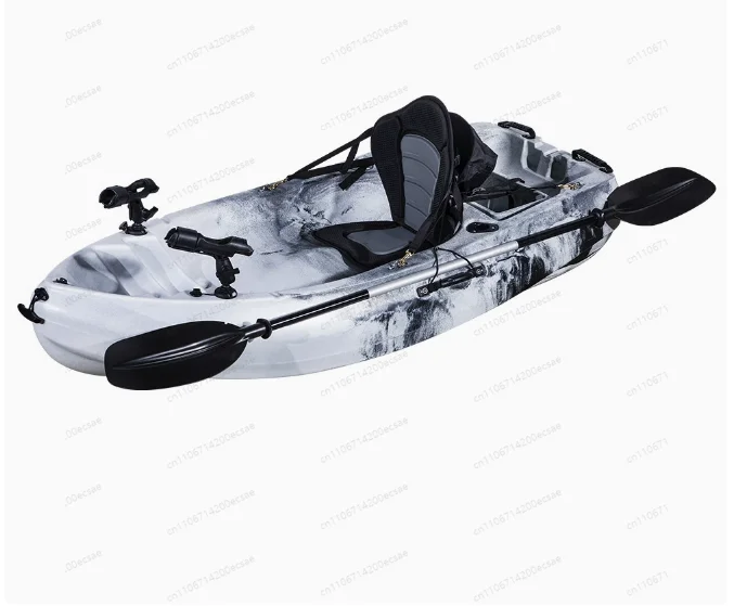 Single Fishing Kayak 2M Plastic Rowing Boat Rotational Moulding Small Dinghy with Paddle for Water Play