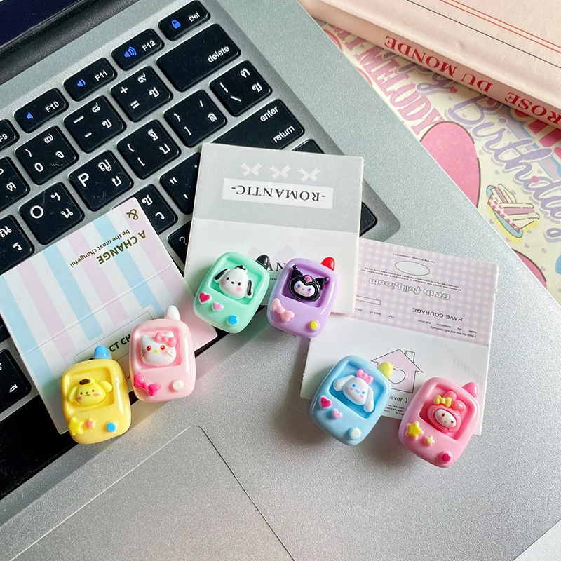 Sanrio  Kawaii Cartoon Simulation Cell Phone Resin Hair Clip For Women Girls Creative Funny Side Clip Versatile Hair Accessories