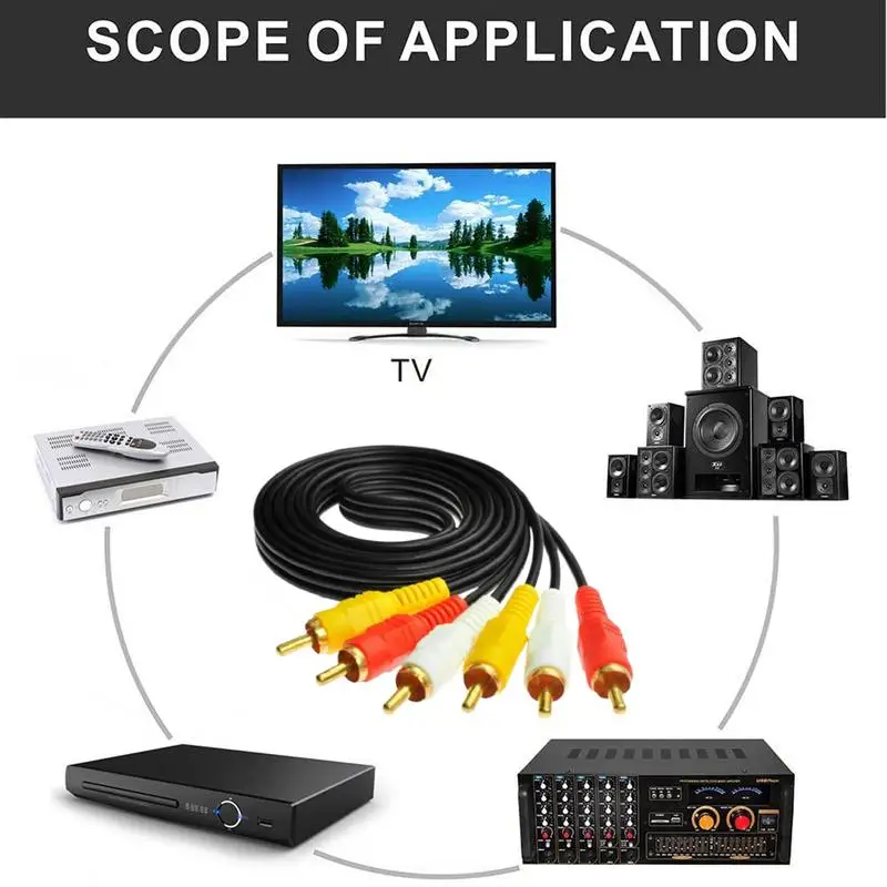 비디오 오디오 케이블, 고속 6 핀 복합 케이블, 오디오 액세서리, MP3 컴퓨터 및 세트, 4.92ft, 3.5mm