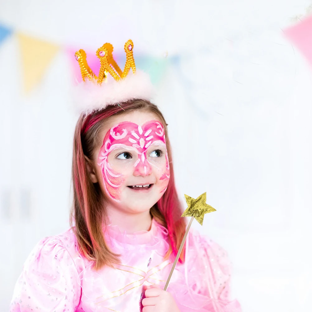 

2Pcs Star Fairy Wands Kids Magical Props Birthday Party Decorations Child Costume Accessories Cosplay Favors Stick