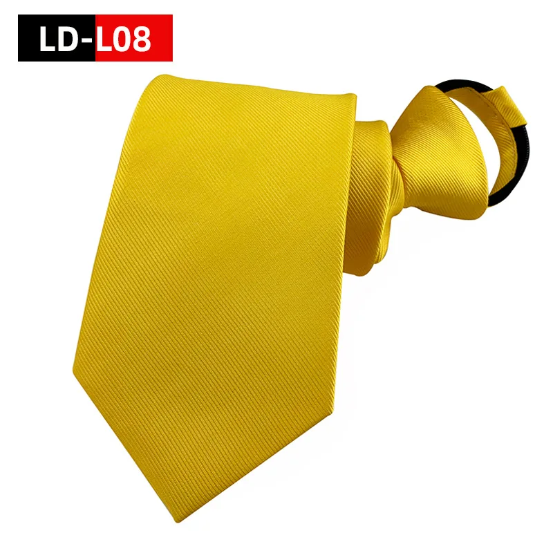 Men Necktie Zipper Lazy Tie Fashion Solid 8cm Ties Business for Man Gravatas Handkerchief Bowtie Mens Wedding Shirt Accessories