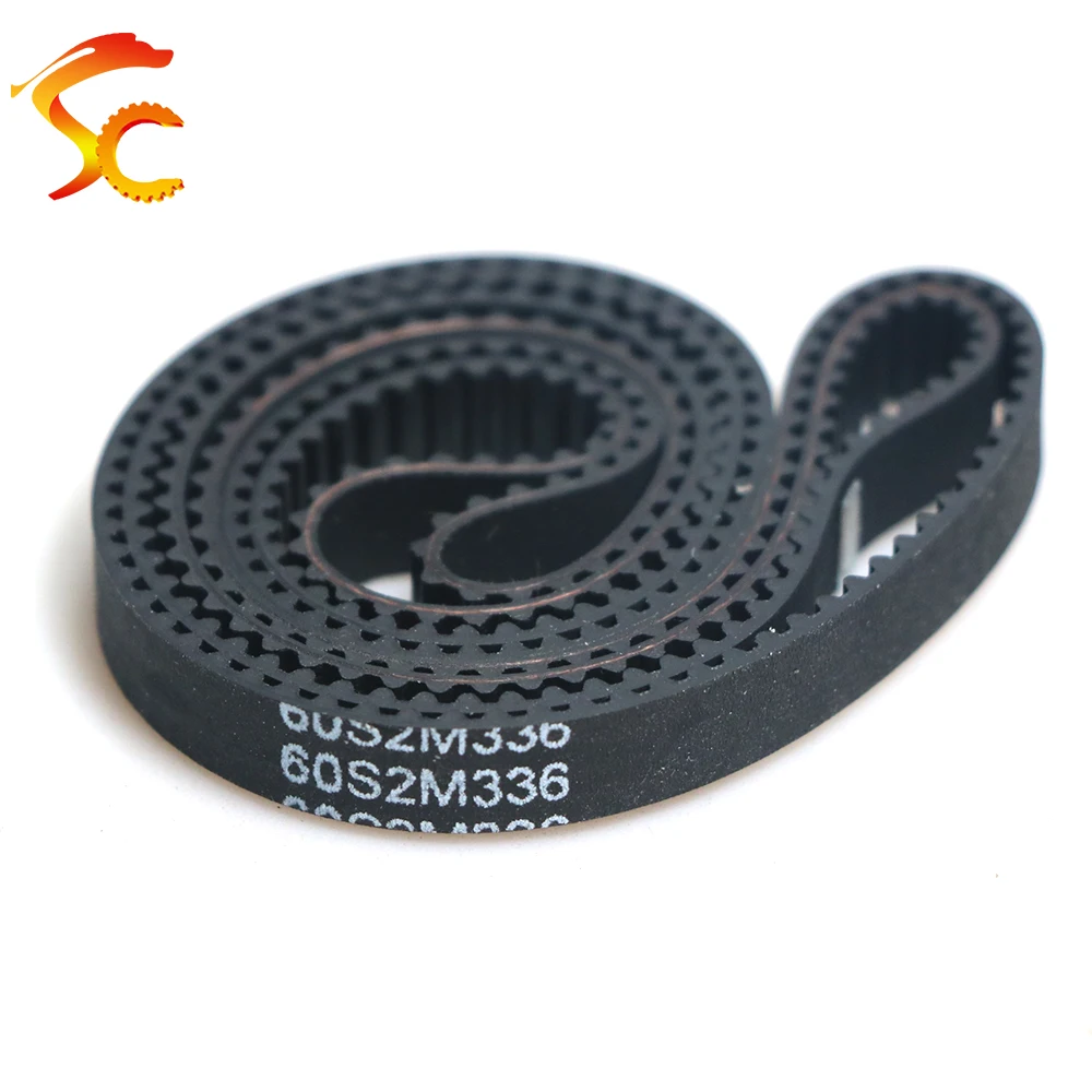 2PCS S2M closed loop rubber length 304/306/316/320/324/328/334/336/344/348mm belt width 3~20mm Timing belt