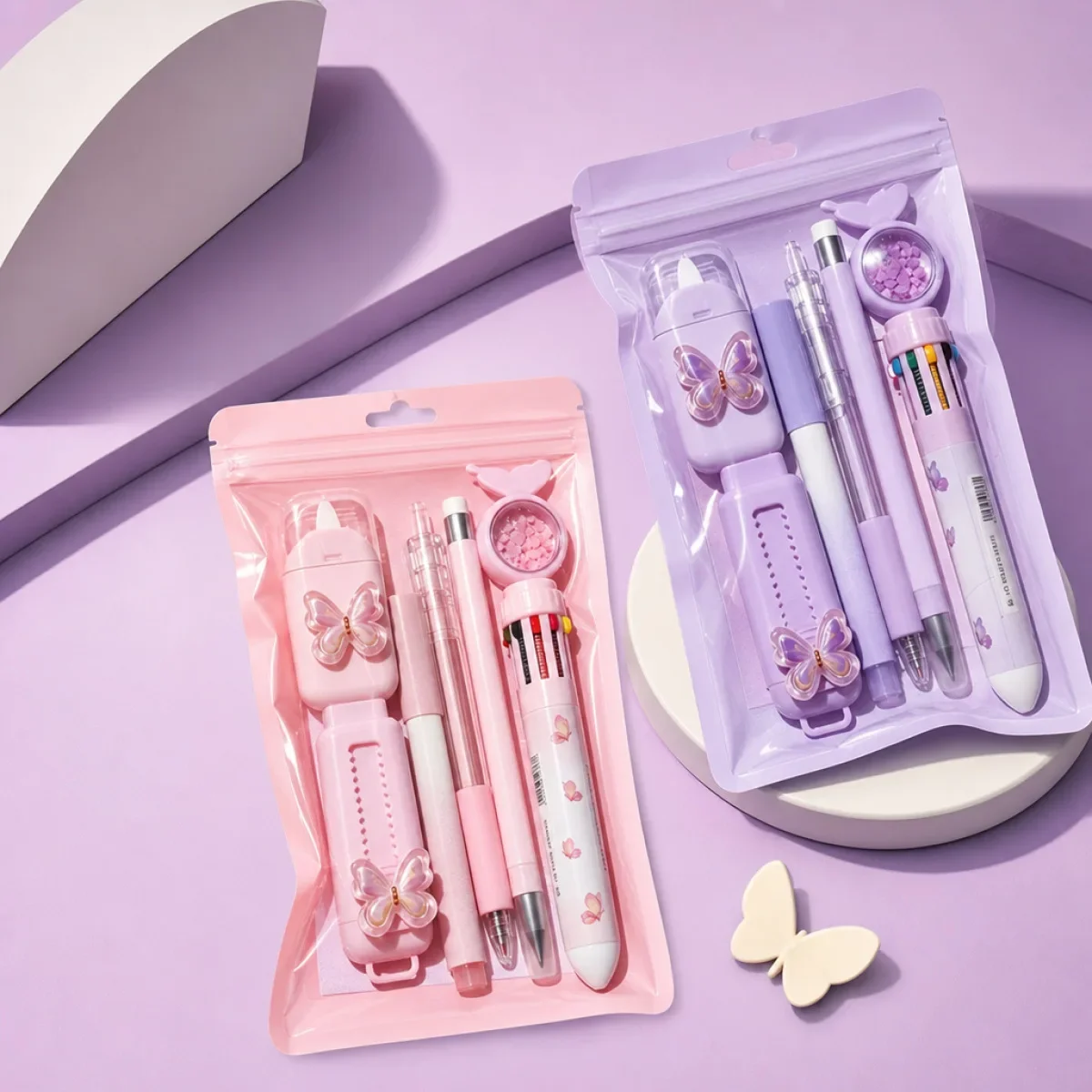 New Butterfly Stationery Set Multi functional Learning Supplies Gift Pack Student Stationery Set Gift Ins Style Small Gift