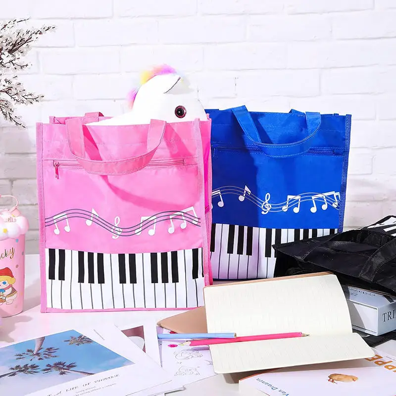 1PC Gift Durable Piano Keys Handbag Colorful Creative Grocery Storage Bag Sturdy Single Shoulder Shopping Bag Music Lovers
