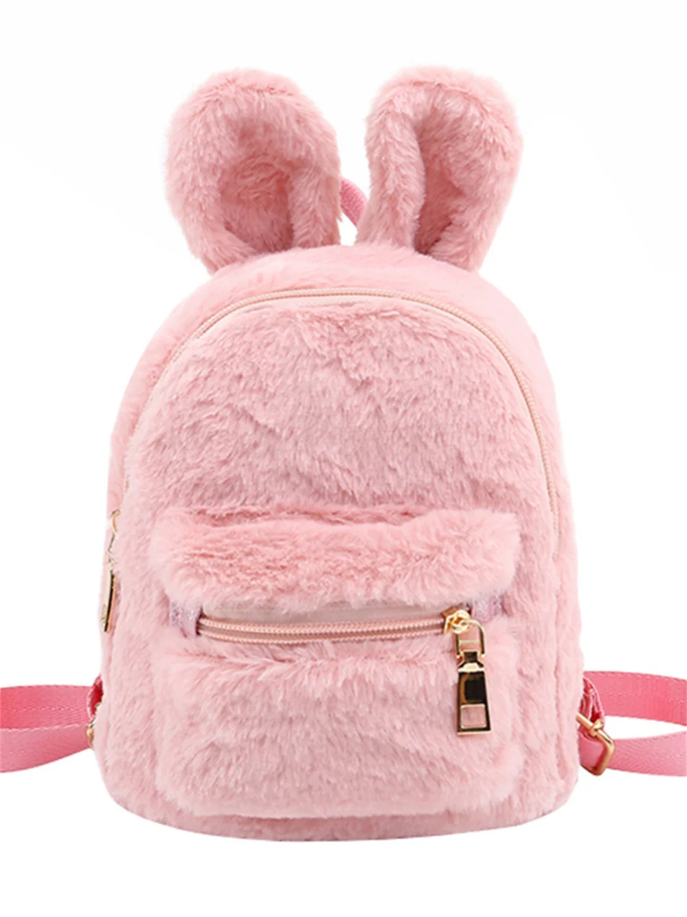 2022 Children School Hare Backpack Plush Faux Fur Rabbit Ears Kids Bag for Girls Kawaii Kindergarten Shoulder Mini Backpacks