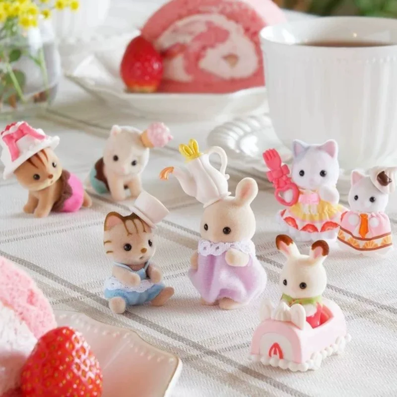 Designated Style Grove Family Dollhouse New Baby Cake Gathering Girl Flocking Doll Decoration Ornaments Birthday Gift Toy