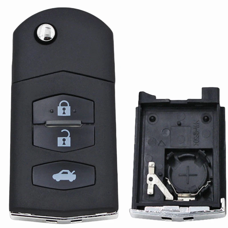 FLYBETTTER OEM 3 زر استبدال مفتاح القضية الوجه للطي مفتاح بعيد قذيفة لمازدا 3 5 6 RX-8 CX-7 CX-9
