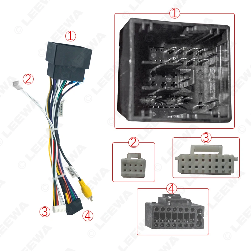 FEELDO 16-pin Car Android Stereo Wiring Harness For Peugeot 308(2016)/4008(2017)/508L(2019)/Citroen C3 XR/C5 AIRCROSS #6224