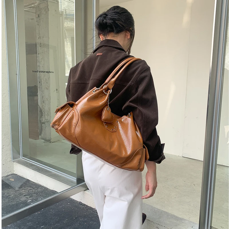 

Роскошная дизайнерская женская кожаная сумка в стиле ретро, кошелек-бродяга, 2026, популярная сумка-тоут в корейском стиле для женщин