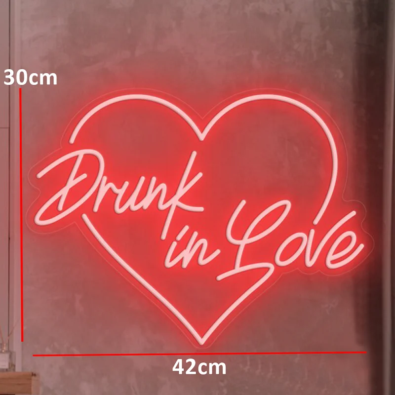 

2023 Drunk In Love Neon Signs For Wedding Wall Decor Party Engagement Personalized LED Light USB Power Neon Lights Bedroom Neon