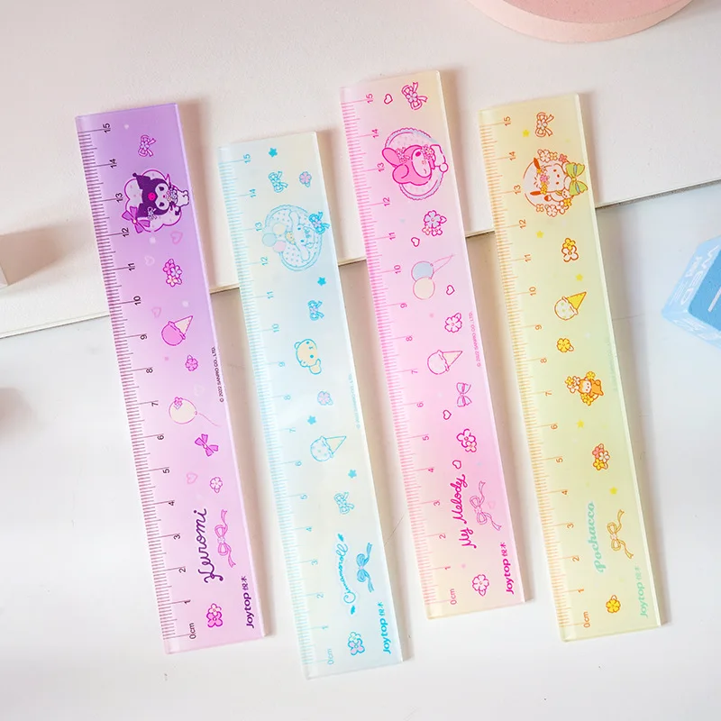 20 pcs/lot Sanrio Kawaii Animal Ruler 15 cm Measuring Straight Rulers Drawing Tool Promotional Stationery Gift School Supplies