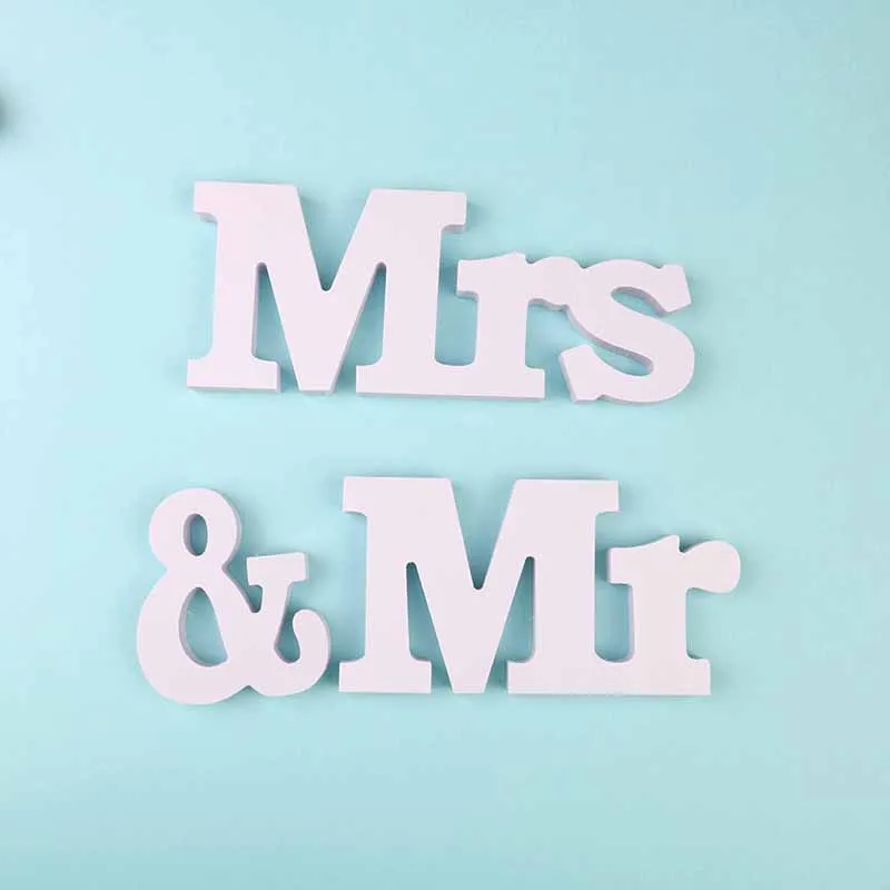 ديكور حفلة عيد ميلاد Mr & mrs ، علامة إبداعية بحروف بيضاء