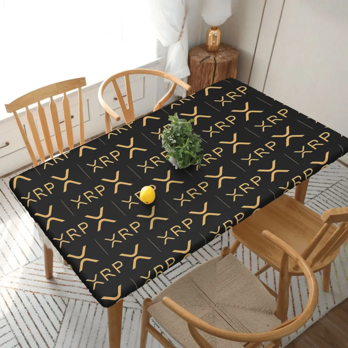 XRP Cryptocurrency XRP Customized Rectangular Tablecloth Oilproof Table Cover for Dining Events Table Cloth