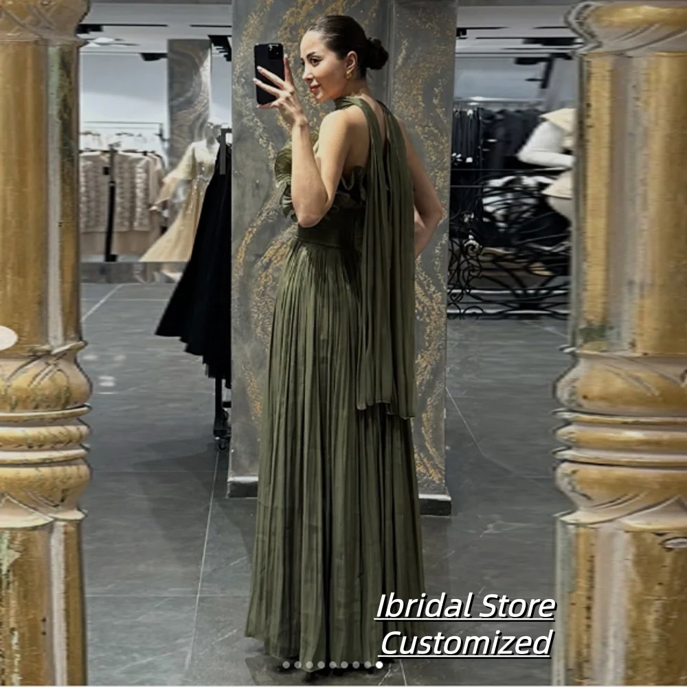 تخصيص ألف خط قبالة الكتف الحفلة الراقصة الطيات حزب ضيف العباءات تكدرت Ruched فستان سهرة رسمي للنساء #6